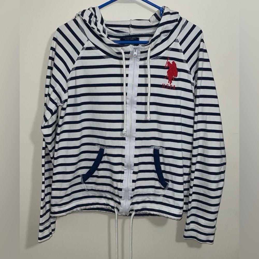 US Polo ASSN Jacket Full Zip Hoodie 100% cotton Size Large.